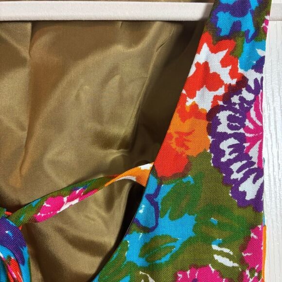 Vintage 60's Sandra Post Bold Psychedelic Floral Print Pillar Dress Small RARE - Picture 10 of 13